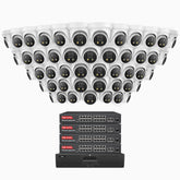 H800X - 4K 64 Channel 48 Cameras PoE Security System, 1/1.8'' BSI Sensor, f/1.6 Aperture (0.003 Lux), Siren & Strobe Alarm,Two-Way Audio, Human & Vehicle Detection, Perimeter Protection, Works with Alexa
